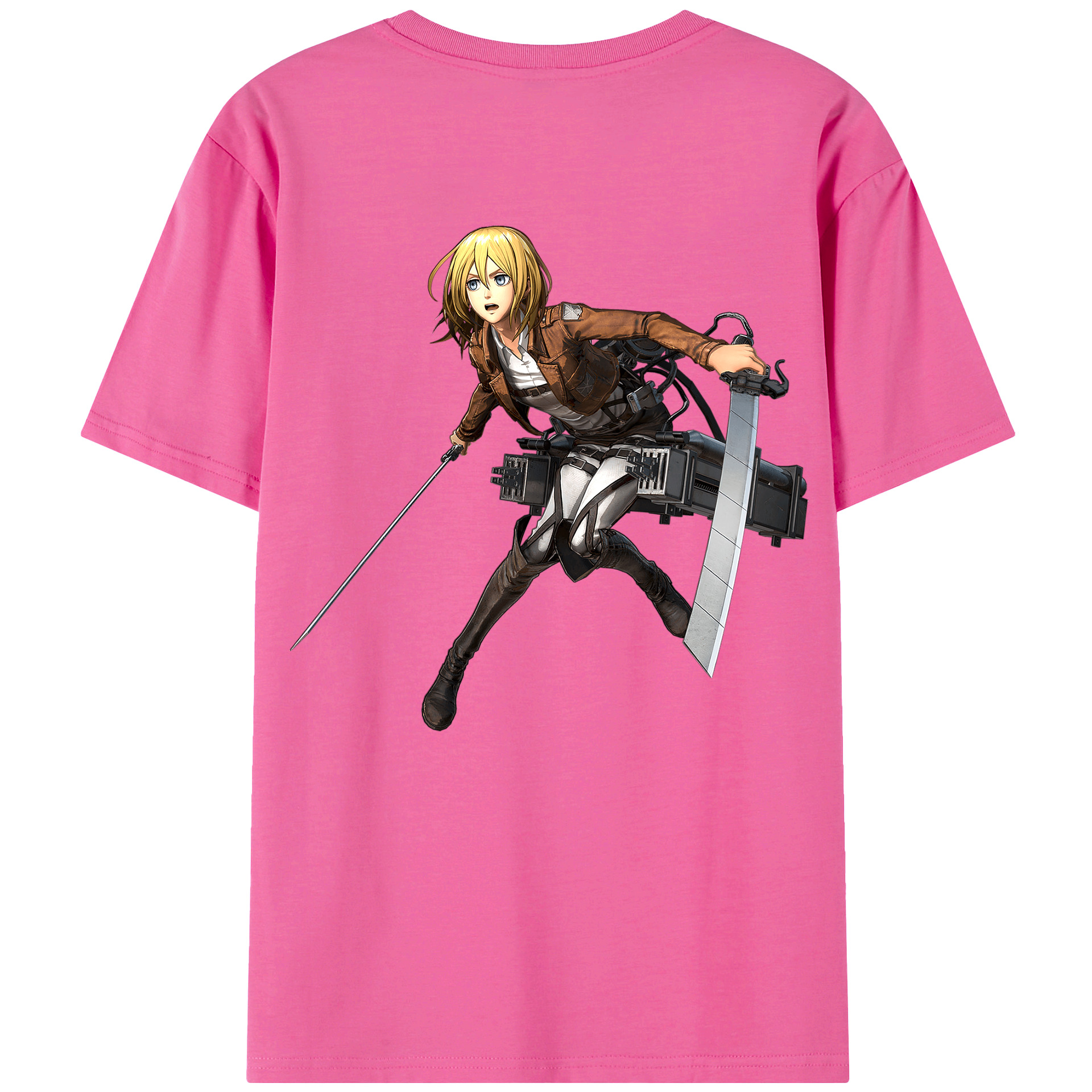 （画像用） 進撃の巨人 クリスタ·レンズ Attack on Titan Christa Lenz レディース半袖Tシャツ(バックプリント)